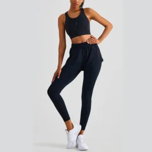 Vnazvnasi Fake Two Piece Yoga Pants New Anti Walk Out Pocket High Waist Hip Lifting Sports Tights Jogging Women Workout Leggings