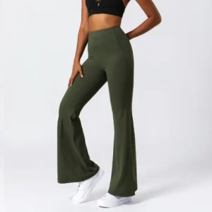 Vnazvnasi New Wide Leg Pants High Waist Nude Yoga Pants Women Slim Flared Trousers Sports Leggings Gym Fitness Casual Pants