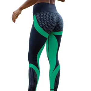 Honeycomb digital printing nine points sport trousers Fashion Women's Yoga Pants High waist tight hips casual Leggings