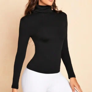 2023 Women's Solid Mock Neck Sweatshirt Long Sleeve Breathable Cotton Sweatshirts Casual Lightweight Pullovers Sweatshirts