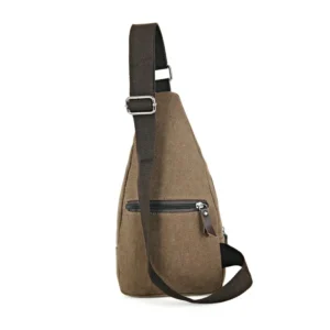 Shoulder Crossbody Bag for Men Short Travel Messenger Chest Bag Light Outdoor Vintage Canvas Leather Recreation Satchel Bag