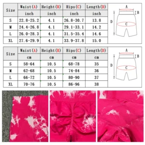 Seamless Tie Dye Bleach Butt Lift Sport Shorts For Women High Waist Summer Yoga Fitness Workout Cycling Biker Gym Shorts Mujer