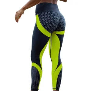 Honeycomb digital printing nine points sport trousers Fashion Women's Yoga Pants High waist tight hips casual Leggings